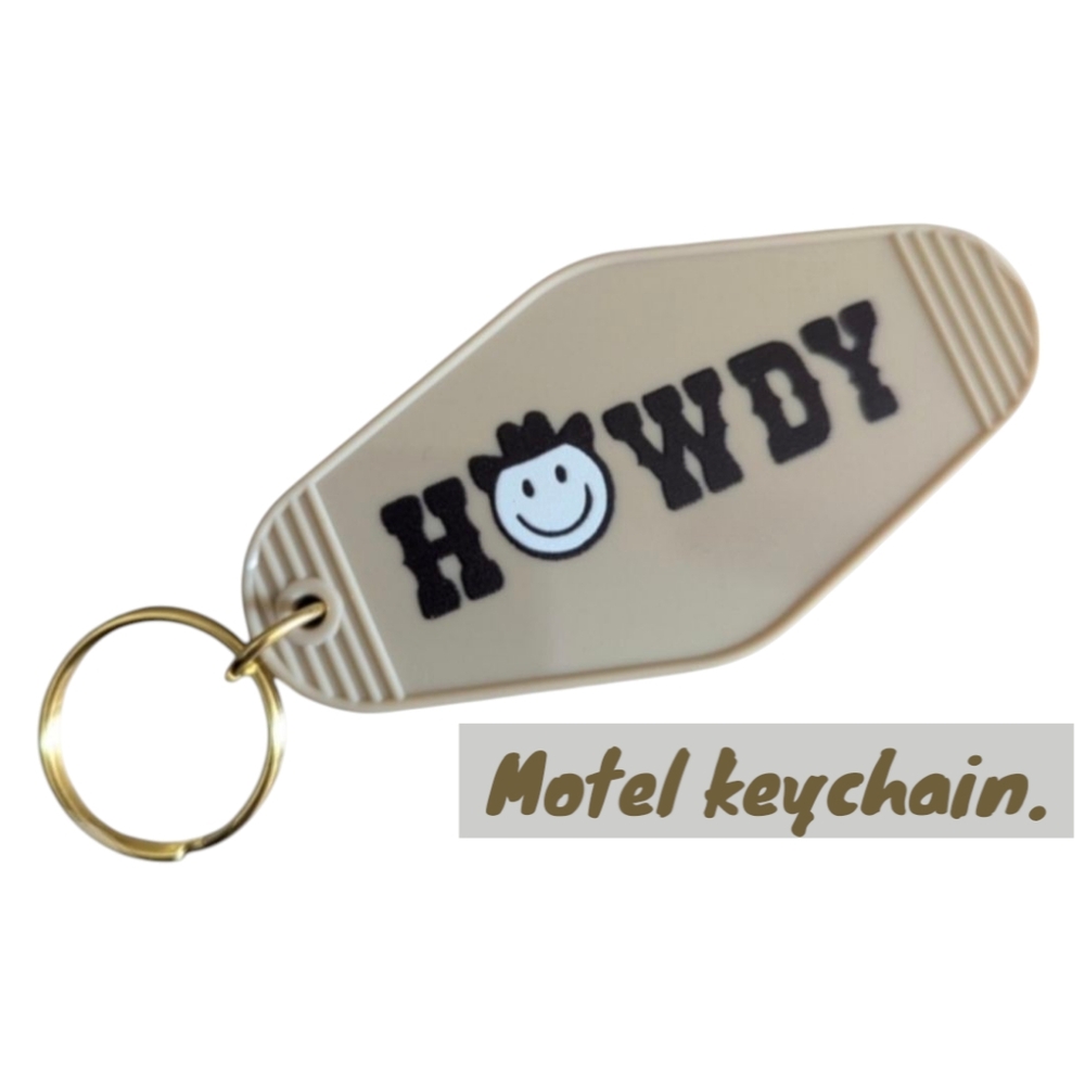 Cute motel keychain.
